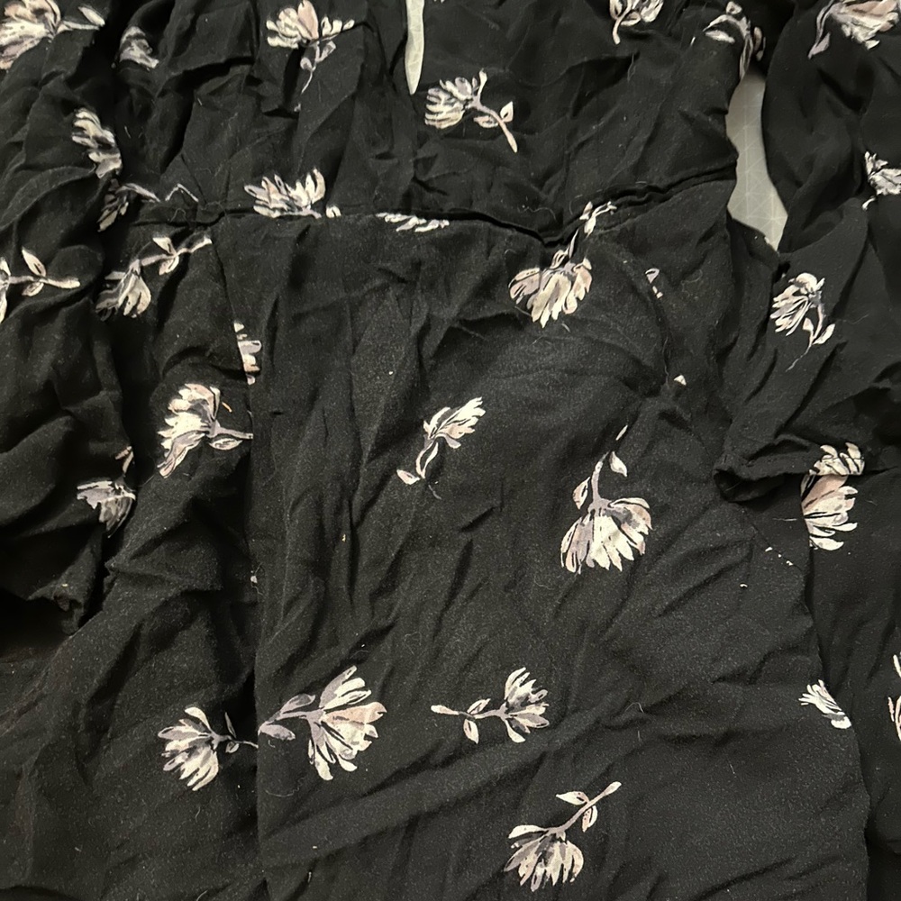 Altar’d State Black Dress with white and pink flowers open front and open back